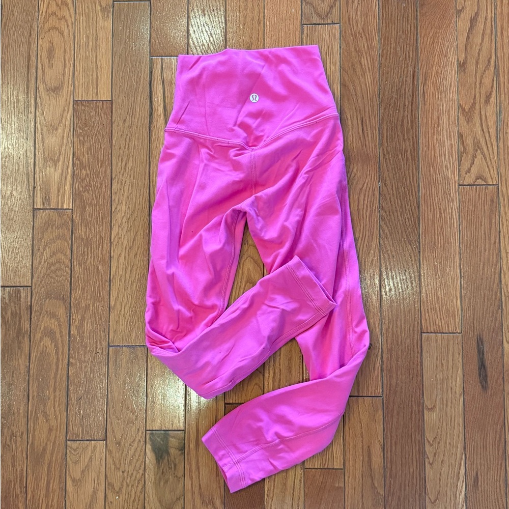 Lululemon Sonic Pink Double Lined 23” Align leggings size 0 GUC